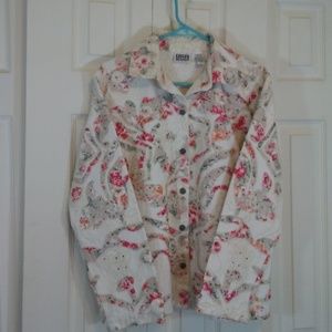 Chicos Cream Color Denim Jacket